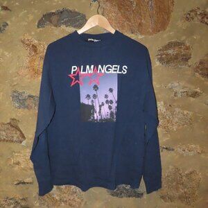 Palm Angels Navy Blue Long Tee